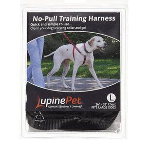 LupinePet Basics 1" Black 26-38" No Pull Harness for Medium-Larger Dogs, New